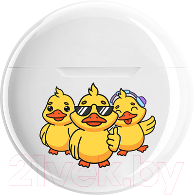 Беспроводные наушники Qumo TWS Vibe Ducks ВТ 0100 / Q42740 (белый)