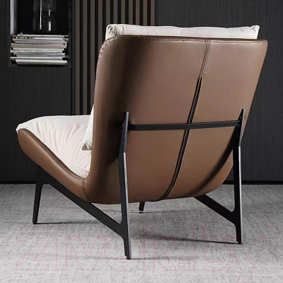 Кресло мягкое Mio Tesoro Монако / 108551501-B (коричневый/бежевый)