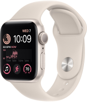 Умные часы Apple Watch SE 2 GPS 40mm / MNT63 (звездный свет, ремешок M/L) - 