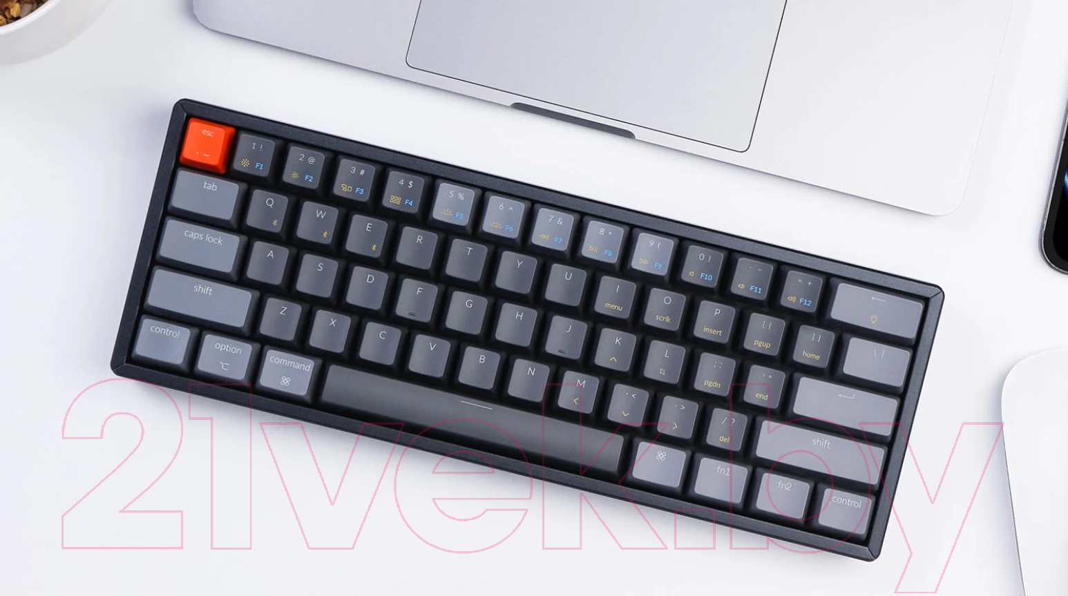 Клавиатура Keychron K12 Grey RGB Gateron G Pro Brown Switch RU / K12-B3