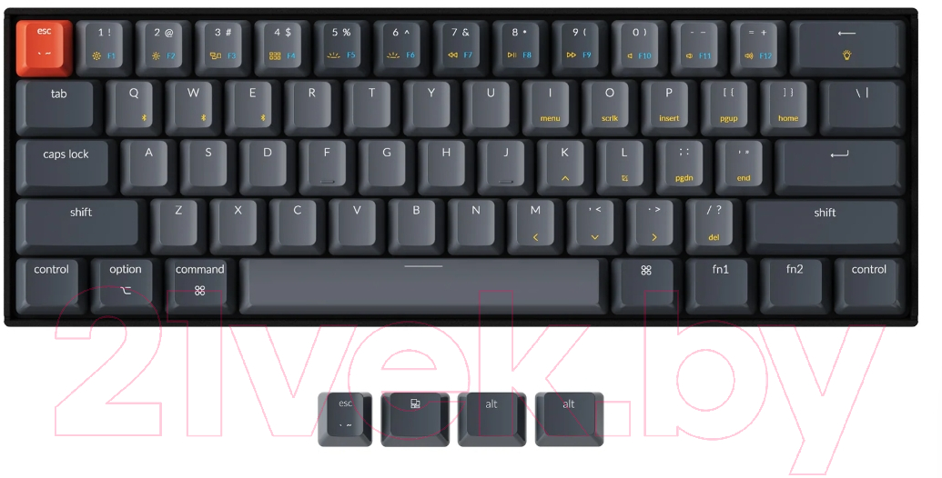 Клавиатура Keychron K12 Grey RGB Gateron G Pro Brown Switch RU / K12-B3