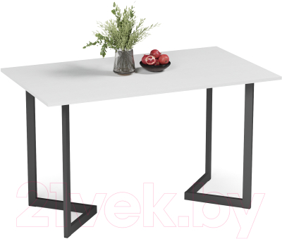 Обеденный стол Soma Miata 120x70 (белый/черный)