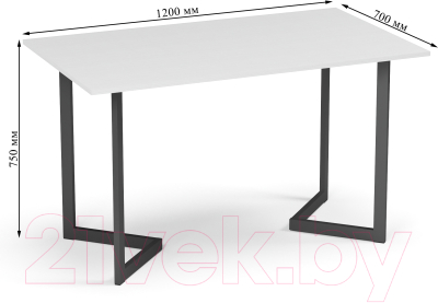 Обеденный стол Soma Miata 120x70 (белый/черный)