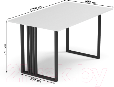 Обеденный стол Mio Tesoro Laim 100x60 (белый/черный)