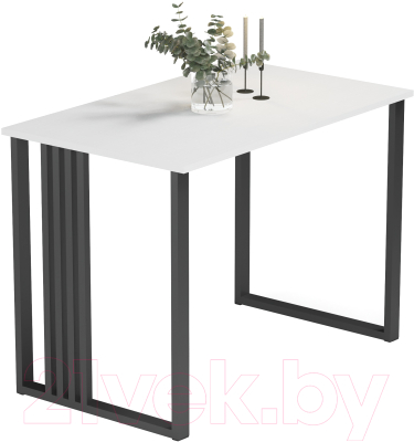 Обеденный стол Mio Tesoro Laim 120x70 (белый/черный)
