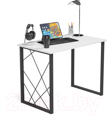 Письменный стол Mio Tesoro Джино 100x60 (белый/черный)
