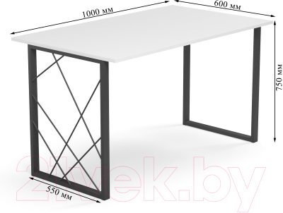 Письменный стол Mio Tesoro Джино 100x60 (белый/черный)