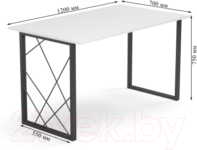 Письменный стол Mio Tesoro Джино 120x70 (белый/черный)