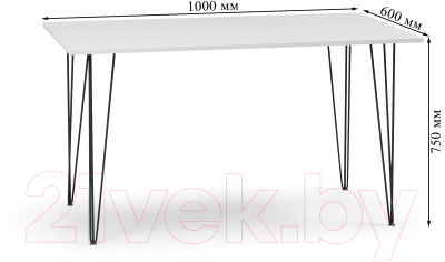 Обеденный стол Soma Kari 100x60 (белый/черный)