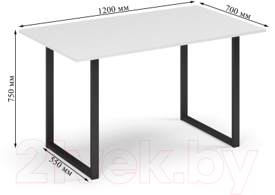 Обеденный стол Soma Tako 120x70 (белый/черный)