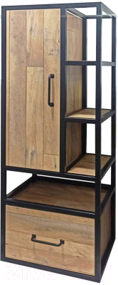 Шкаф-полупенал для ванной Style Line Лофт 45 с ящиком Plus (подвесной, гамбия)