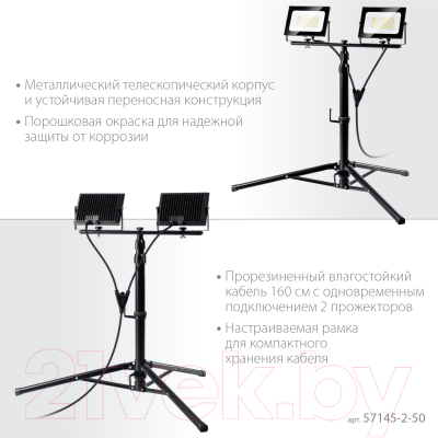 Прожектор Зубр ПСК 50x2 2x50Вт / 57145-2-50