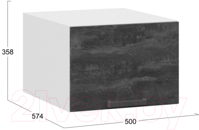 Шкаф навесной для кухни ТриЯ Детройт 1В5ГП (белый/угольный камень)
