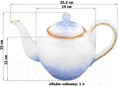 Заварочный чайник Elan Gallery Кантри / 760149 (небесно-голубой)