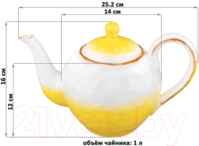 Заварочный чайник Elan Gallery Кантри / 760161 (желтый)