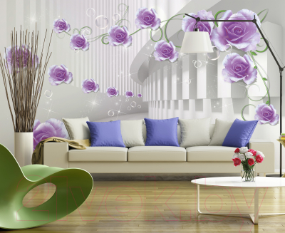 Фотообои листовые Citydecor Цветочный декор 8 3D (500x254)