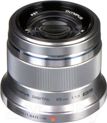 Стандартный объектив Olympus М.Zuiko Digital 45mm f1.8 (серебристый)