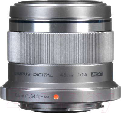 Стандартный объектив Olympus М.Zuiko Digital 45mm f1.8 (серебристый)