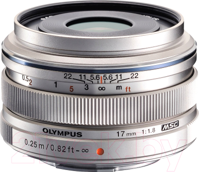 Широкоугольный объектив Olympus М.Zuiko Digital 17mm f1.8 (серебристый)
