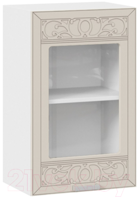 Шкаф навесной для кухни ТриЯ Долорес 1В45С (белый/крем)