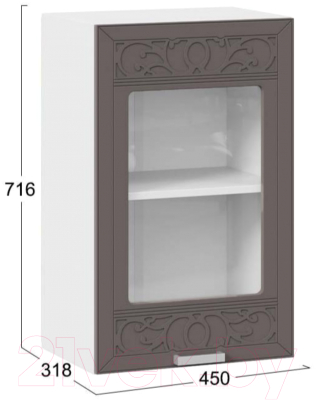 Шкаф навесной для кухни ТриЯ Долорес 1В45С (белый/муссон)
