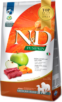 Сухой корм для собак Farmina N&D Grain Free Pumpkin Venison Apple Adult Med Maxi (12кг)