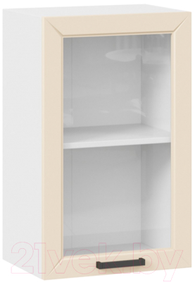 Шкаф навесной для кухни ТриЯ Лорас 1В45С (белый/холст брюле)