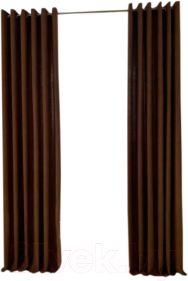 Шторы Модный текстиль Канвас 01L / 112MTKANVASMO2-2 (270x360, 2шт, коричневый/серебряный)