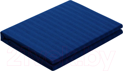 Простыня LUXOR Полоса 1x1 19-4044 180x200x20 на резинке (синий, сатин-страйп)