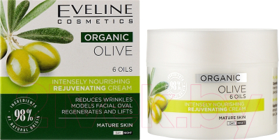 Крем для лица Eveline Cosmetics Organic Olive Интенсивно питательный омолаживающий (50мл)