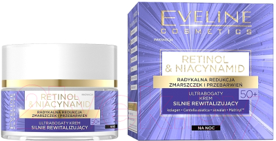 Крем для лица Eveline Cosmetics Retinol & Niacynamid Ультрабогатый интенс ревитализ 50+ Ночной (50мл)