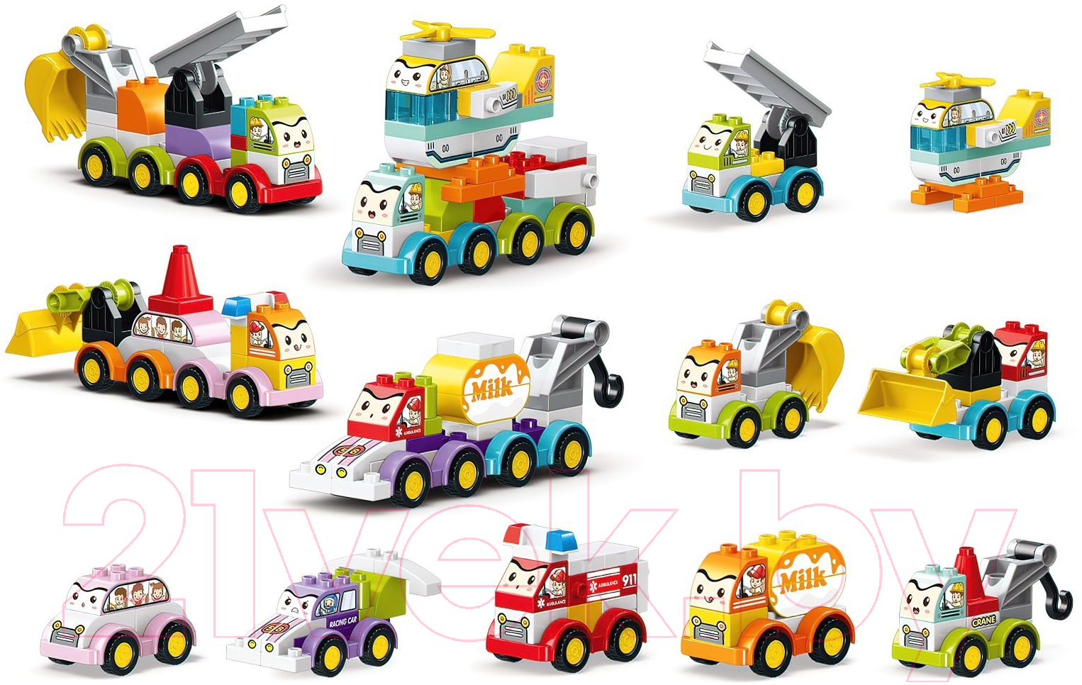 Конструктор Kids Home Toys Транспорт с глазками 188-A36 / 9655730