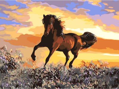 Картина по номерам Школа талантов Грациозный бег коня / 7880882