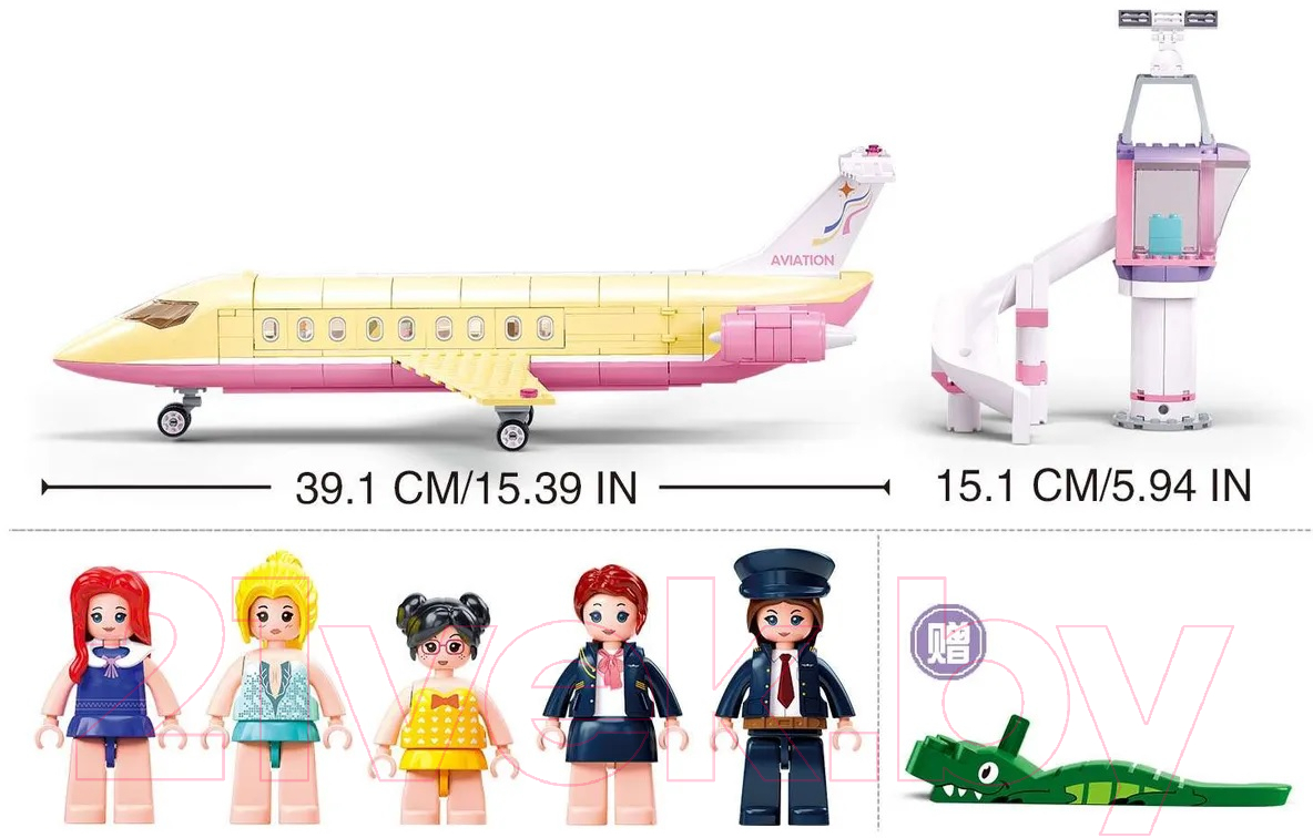 Конструктор Sluban Розовая мечта. Самолет / M38-B1166