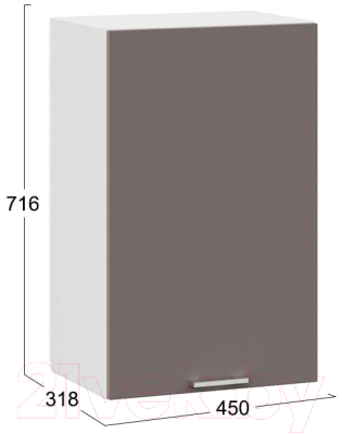 Шкаф навесной для кухни ТриЯ Габриэлла 1В45 (белый/муссон)