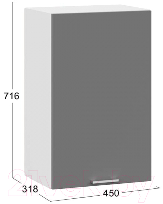 Шкаф навесной для кухни ТриЯ Габриэлла 1В45 (белый/титан)