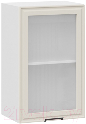 Шкаф навесной для кухни ТриЯ Белладжио 1В45С (белый/софт панакота)