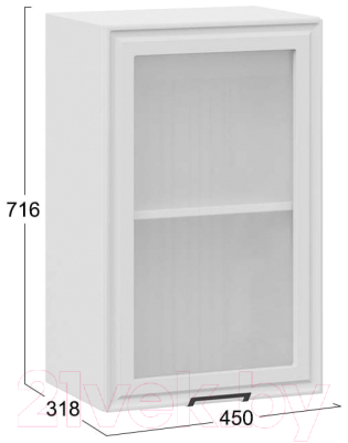 Шкаф навесной для кухни ТриЯ Белладжио 1В45С (белый/фон белый)