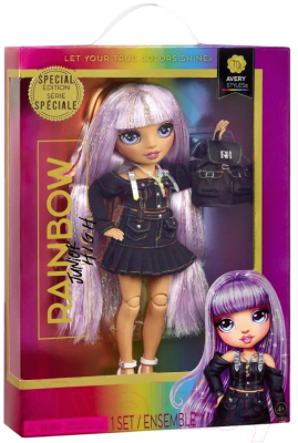 Кукла с аксессуарами Rainbow High Junior Айвери Стайлс / 42092 (фиолетовый)