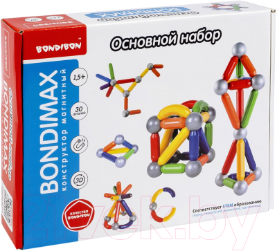 Конструктор магнитный Bondibon Bondimax / ВВ6042