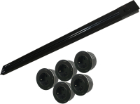 Комплект трековых розеток Track socket Шинопровод 100см + 5 Евро розетки (черный) - 