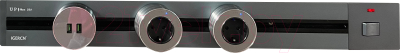 Комплект трековых розеток Track socket Шинопровод 60см + 2 Евро розетки + 1 USB розетка (серый)