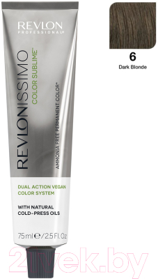 Крем-краска для волос Revlon Professional Revlonissimo Color Sublime Vegan тон 6 (75мл)