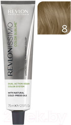 Крем-краска для волос Revlon Professional Revlonissimo Color Sublime Vegan тон 8 (75мл)