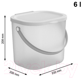 Контейнер для хранения Rotho Albula Для стирального порошка / 1040701023 (6л, прозрачный/белый)