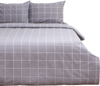Комплект постельного белья Этель Клетка / 9734830 (серый) - 
