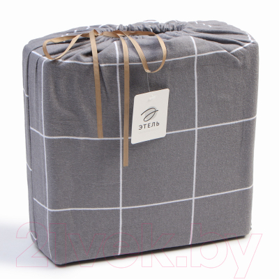 Комплект постельного белья Этель Клетка / 9734830 (серый)