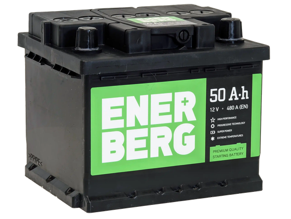 Автомобильный аккумулятор Enerberg 6СТ-50VLR 480A R+ низкий (50 А/ч)