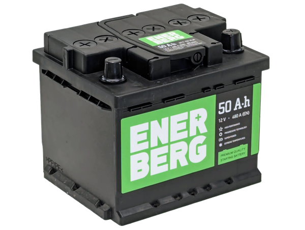 Автомобильный аккумулятор Enerberg 6СТ-50VLR 480A R+ низкий (50 А/ч)