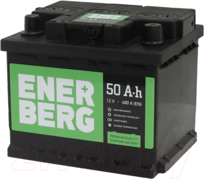 Автомобильный аккумулятор Enerberg 6СТ-50VLR 480A R+ низкий (50 А/ч)